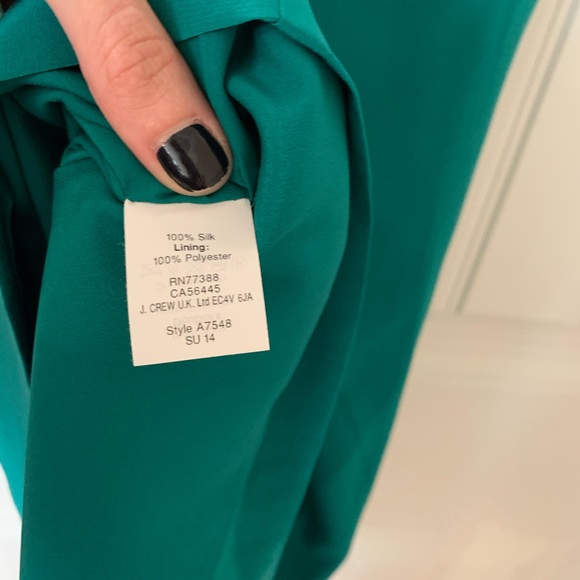 J Crew jade green silk mini dress NEW - Picture 3 of 6